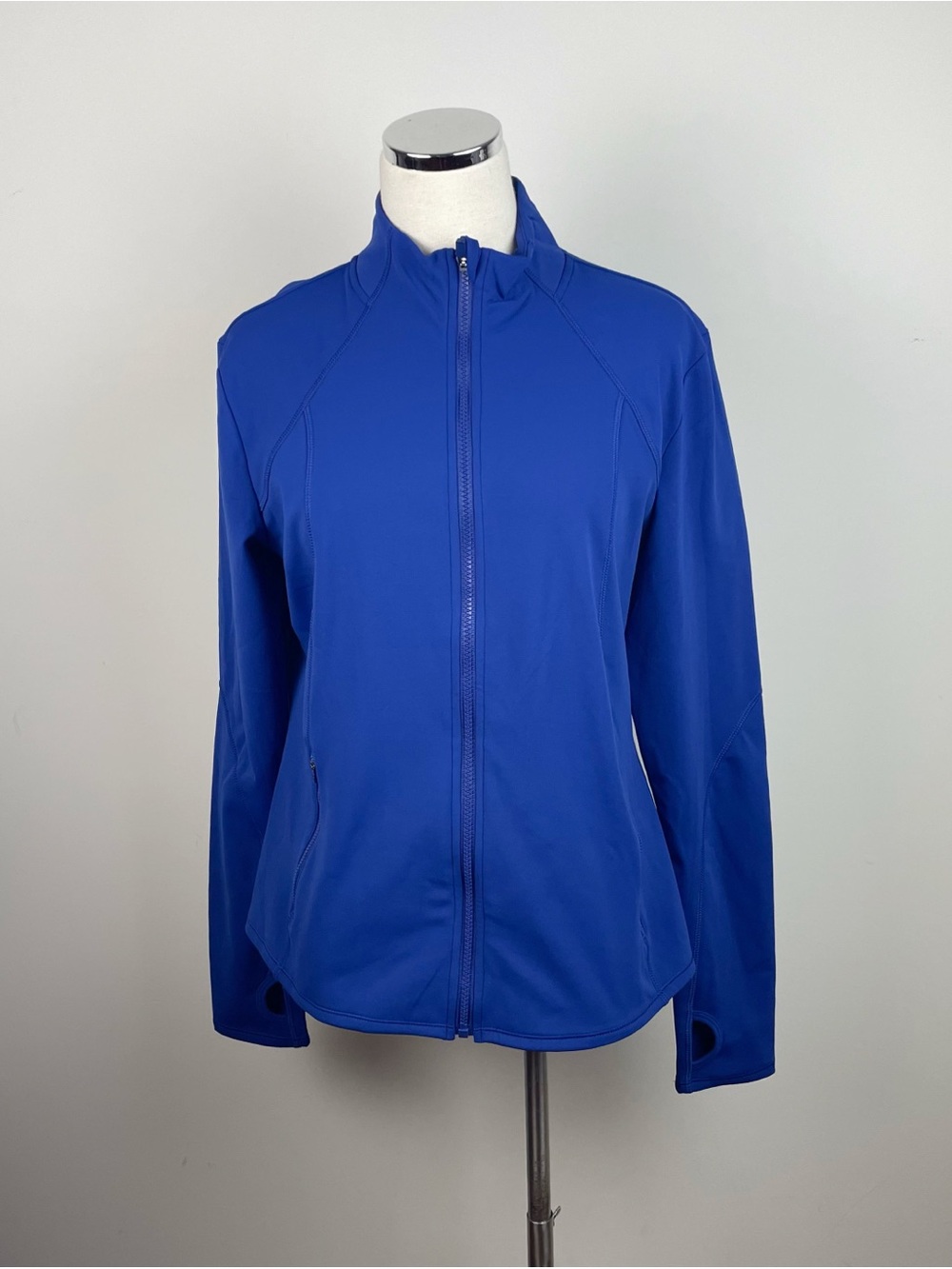 Spyder Active Solid Blue Full Zip Athletic Jacket Women Large